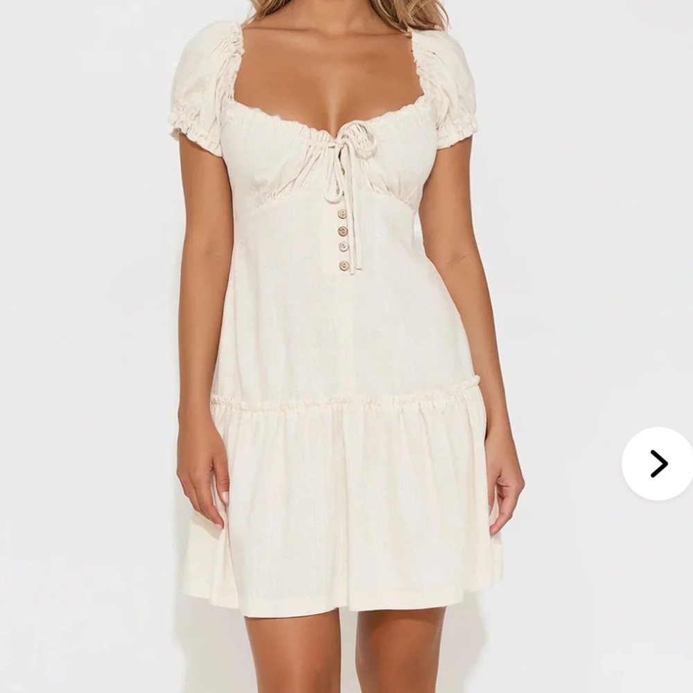 Cream Puff Sleeve Dress